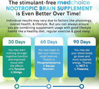 11-in-1 Nootropic Brain Supplements: Memory & Focus Supplement with Ginkgo Biloba, L Theanine, Bioperine, & Alpha GPC Choline - 1321mg, 60ct - Stimulant Free, Vegan - Focus Brain Support (3 pack)