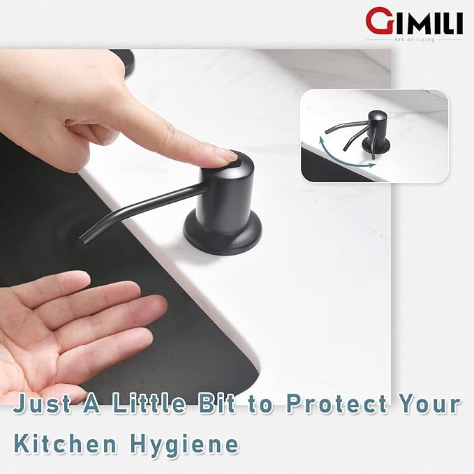 GIMILI Matte Black Kitchen Faucet with Soap Dispenser, Commercial Single Handle Spring Pull Out Kitchen Sink Faucets with Pull Down Sprayer