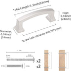 COTYKILEY 10 Pack 3 Inch(76mm) Brushed Satin Nickel Cabinet Handles Kitchen Cabinet Pulls Cabinet Door Handles Kitchen Cabinet Hardware Cupboard Drawer Pulls Dresser Handles
