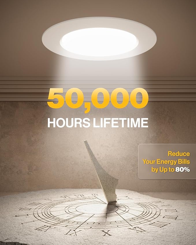 Sunco 20 Pack 6 Inch LED Recessed Light Retrofit, Can Lights for Ceiling, 1700 LM High Brightness, Selectable CCT 2700K/3000K/4000K/5000K/6000K, 17W=120W, Dimmable, Baffle Trim, Damp Rated UL