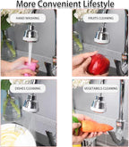 Faucet Aerator Faucet Sprayer Attachment, Kitchen Faucet Head Replacement with 4 Spray Modes, 360° Swivel Faucet Extender Anti-Splash Sink Sprayer Faucet Nozzle Head (Smooth, Silver)