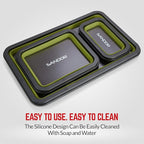 Collapsible Magnetic Parts Tray Set - 3 Different Size Tool Trays for Screw, Bolts, Nuts, Washers, Pins and Other Small Metal Parts, Mechanic Tool Gifts for Men - Olive Green