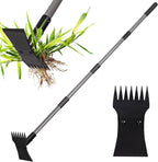 Walensee Weed Puller Tool with Long Handle, 64inch Manual Weeder Remover Tool, 7-Tines Weed Rake and 2-in-1 Hoe Garden Tool for Gardening, Uprooting Weeding Pull for Yard, Lawn, Patio and Garden