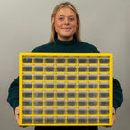 Akro-Mils 64-Drawer Plastic Drawer Storage Cabinet for Garage Organization, Bead Organizer, Building Bricks Storage, Teacher Toolbox, Makeup Organizer, 20" W x 6" D x 16" H, 10164 Yellow