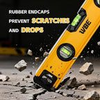 WBE 16-Inch Magnetic Torpedo Level with 45°/90°/180° Bubbles, Aluminum Alloy Body, Heavy Duty Level,Precision-Machined Base,Shockproof Rubber End Caps,Hanging Hole for Construction,Carpentry(1 PACK)