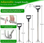 Garden Hand Cultivator Rake: 50inch Long Handle Hoe Garden Tool with Ergonomic D Grip, Heavy Duty Iron 3-Tine Tiller Rakes for Gardening,Cultivating, Planting, Digging, Weeding