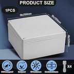 Kanayu Conduit Box Electrical 8'' x 8'' x 4'' Junction Box Plastic Dustproof Waterproof IP65 Gray White Protect Conduits and Fittings Universal Electrical Project Enclosure for Outdoor