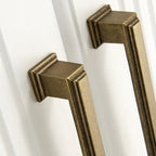 10 Pack 6.3 Inch(160mm) Hole Center Antique Brass Modern Cabinet Pulls Kitchen Cabinet Handles Kitchen Cabinet Hardware Timeless Drawer Pulls for Dresser Cupboard Wardrobe, A-Brass(6.3x10)