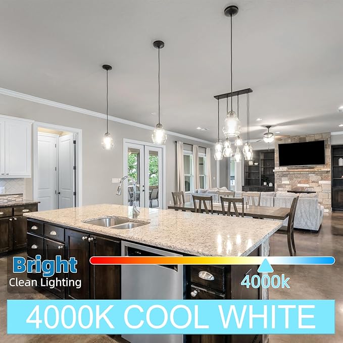 Tubular LED Edison Bulb Dimmable 4000K Neutral White, 6W, 60 watt Equivalent, E26 LED Light Bulbs, T10 Edison Bulbs for Chandeliers, Ceiling Fan, 90+CRI 600LM, 6 Pack