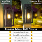 Large Size Outdoor Wall Light Fixtures, Exterior Lighting Fixtures Porch Sconces Wall Mounted, Waterproof Brown Outdoor Wall Lanterns Lamps, Outside Lights for House Patio Front Door Entryway, 2-Pack