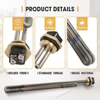 3 Pcs Titanium HE 90240 Water Heater Element Screw-In 9KW 240V Replacement for EcoSmart ECO 18 27 36 Tankless Water Heater Element Parts Replaces HE 80240 R004709024S SGB-2903 HA-P004 HA-P005