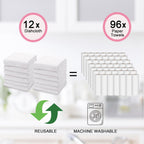 kimteny 13x28 Inches Kitchen Cloth Dish Towels, 400 GSM Premium Dishcloths, Super Absorbent Coral Velvet Microfiber Cleaning Cloths, Fast Drying Rags for Washing Dishes (12 Pack, White)