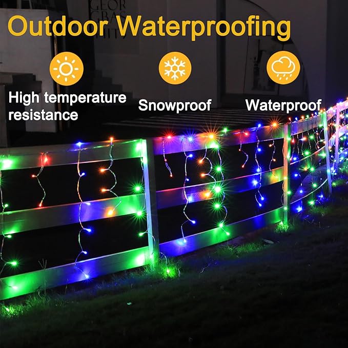 Christmas String Lights Outdoor - 99Ft/30M 1280 LED 8 Modes with Remote Control and App Waterproof Christmas Lights for Patio Yard Garden Wedding Party-Multicolor