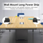 JUNNUJ Long Metal 16 Outlet Power Strip,Wide Spaced Garage Industrial Heavy Duty Power Strip,Surge Protection 4800J,Wall Mount Screws Outlet with Switch 5-15P High Amp 6-20R T-Slot (Black, 6FT)