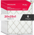 Frigidaire PureAir® 20x25x1 MERV 11 Prem Allergen Electrostatic Pleated Air Conditioner HVAC AC Furnace Filters - 6 Pack (exact dimensions 19.81 X 24.81 X 0.81)