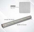 47 Inch X 98 Ft Stainless Steel Window Screen,304 Stainless Steel Mesh Window Screen Roll Stainless Steel Screen 20 Mesh Door Screen Replacement Mesh Roll for Screen Porch Pool Garden