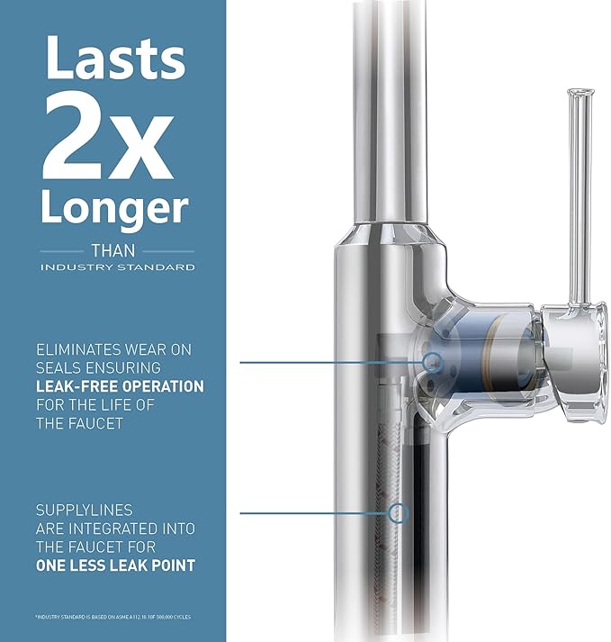 Polished Chrome Kitchen Faucets Solid Brass High Arc One-Handle Kitchen Faucet with Pull Down Sprayer,Kitchen Sink Faucets with Escutcheon