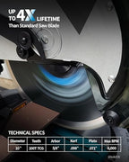 10-Inch 100-Tooth Circular Saw Blade, 5/8-Inch Arbor, Aluminum, Non-Ferrous Metal Cutting Blade, Carbide Tip, Thin Kerf, for Thin Aluminum, Plastic, Composite