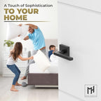 Mega Handles Prime Privacy Lever Door Handle for Hallway, Closet and Bathroom, Keyless Reversible Design Door Levers, Fits All Standard Door Sizes, Covered Screws Included - Matte Black (1 Pack), 5"