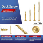 #8 x 1 Inch Deck Screws (2340Pcs) 10lb. Exterior Wood Screws. Carbon Steel, Tan, Flat Head, Rust Resistant epoxy Coated, with T25 Star Bit