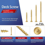 #8 x 3/4" Deck Screws (1656Pcs) 6lb. Exterior Wood Screws. Carbon Steel, Tan, Flat Head, Rust Resistant epoxy Coated, with T25 Star Bit