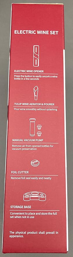 AIKARO - Electric Wine Bottle Opener Automatic Electronic Corkscrew, Rechargeable (Base Set)
