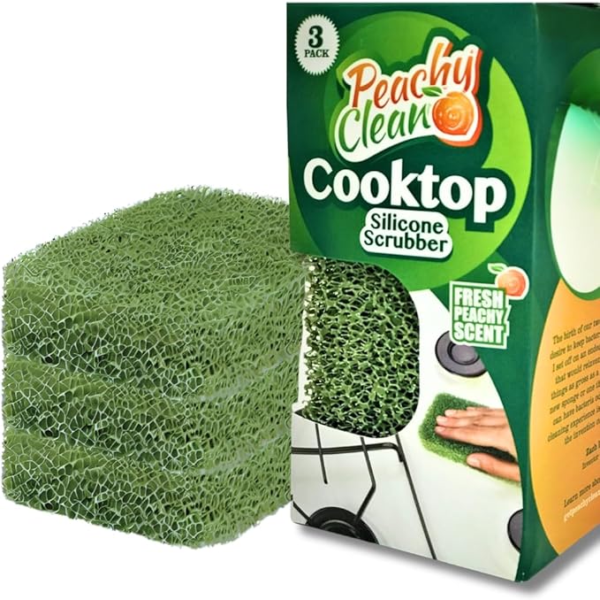 Peachy Clean Silicone Scrubber (Qty 3) - Cooktop Scrubber
