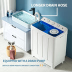 VCJ Portable Washing Machine, Twin Tub Washing Machine Laundry Compact Washer spinner Combo with 28lbs capacity, 18Lbs Washer and 10Lbs Spinner dryer for Apartments RVs and Dorms