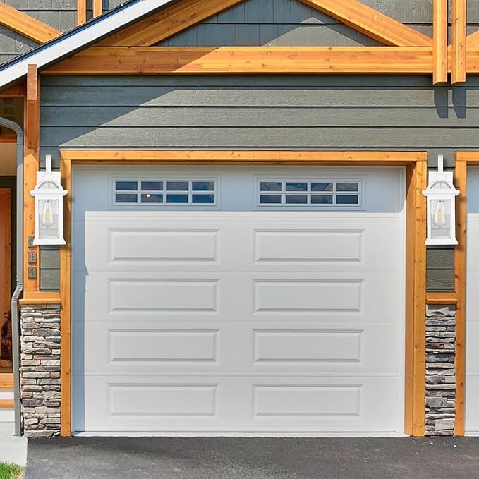 Darkaway Outdoor Lights Fixtures Wall Mount, Outdoor Wall Sconce with Seeded Glass, Waterproof Exterior Lights for House, Front Porch, Patio (1 Pack, White)