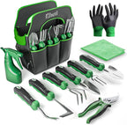 KHETI 𝗡𝗲𝘄𝗲𝘀𝘁 11-Piece Heavy Duty Stainless Steel Garden Tool Set – Includes Spade, Shovel & More, Perfect for Digging & Plant Care, Ideal Gift for Women & Mothers