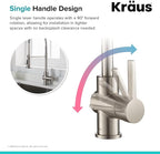 KRAUS Britt Commercial Style Spot Free Stainless Steel Pre-Rinse Kitchen Faucet with Deck Plate and Soap Dispenser, KPF-1690SFS-KSD-31SFS