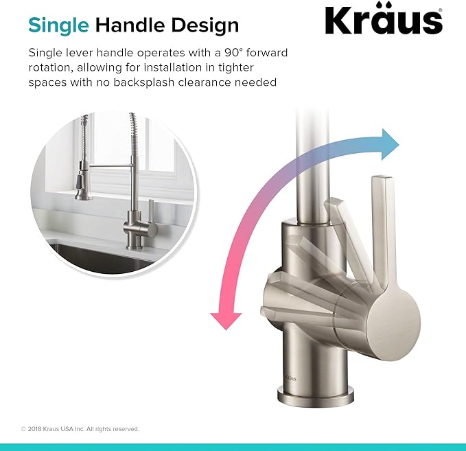 KRAUS Britt Commercial Style Spot Free Stainless Steel Pre-Rinse Kitchen Faucet with Deck Plate, KPF-1690SFS