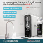 Frizzlife Reverse Osmosis Water Filter - Alkaline Mineral pH+, 600 GPD High Flow, Tankless RO Reverse Osmosis System, Under Sink, Reduce TDS, Compact, 2:1 Drain Ratio, PD600-TAM3