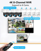 All-in-One 4K PT PoE Outdoor Wired Security Camera System Home Wired Cameras Video Surveillance