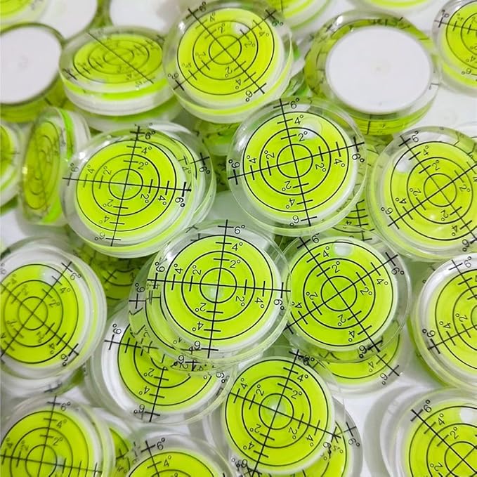 6Pcs Circular Bubble Spirit Levels 32x7mm Degree Mark Round Level Bubble Leveling Tool Measuring Layout Tools