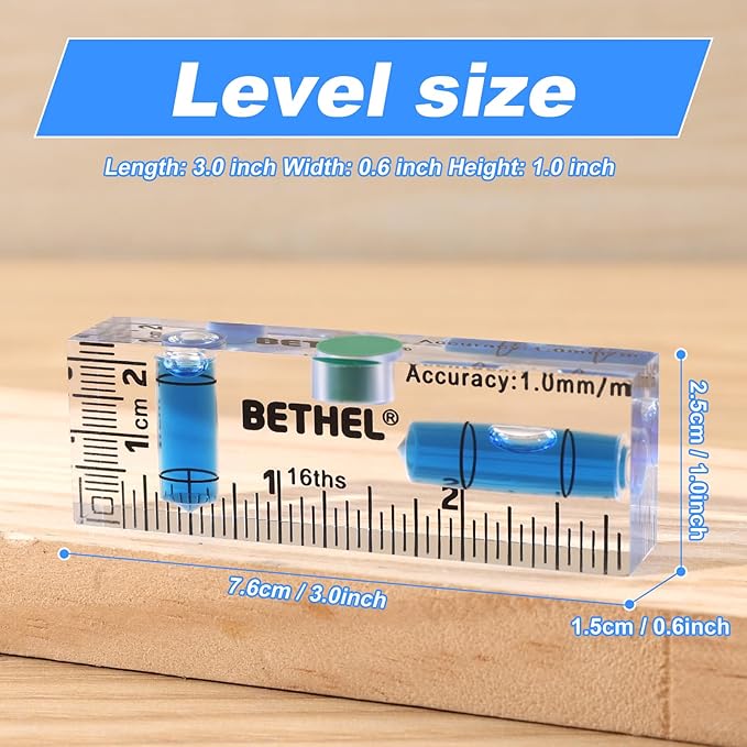 BETHEL Small Level Mini Bubble 90°/180°SpiritLevel,Magnetic 2.95 Inch Shatterproof Cross Check Pocket Level Picture HangingLevels Tools for Machinist,Construction & Household