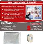 Indoor Window Insulation Kit, Clear Window Film for Heat and Cold (5 Windows (62x210 in))