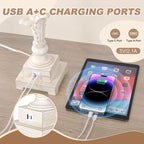 Vintage Table Lamps Set of 2, 3-Way Dimmable Touch Buffet Lamps with 2 USB Ports, 33'' Bedside Nightstand Lamps with Linen Shades, Rustic Farmhouse Table Lamps for Living Room Bedroom, Washed White