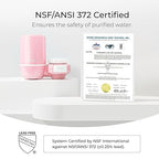 Waterdrop Sink Filter Water Faucet for Skin Care, Bathroom Faucet Filter, 320 Gallons, NSF Certified Water Purifier, 0.01μm Ultra-Filtration System, Reduces Chlorine Lead-Free Material, 1 Filter Pink
