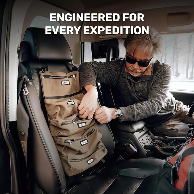 Official Legacy Tool Roll Bag - Easy to Carry 5-Pocket Roll Up Tool Bag - Durable Canvas, Rust-Proof YKK Zippers, Secure Buckle - A Loving Gift for Dads, Mechanics, Electricians & Hobbyists| ArmyGreen