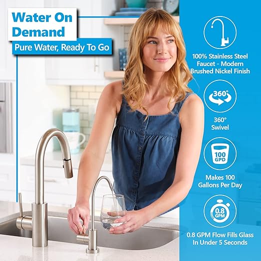 Express Water Elite RO Reverse Osmosis Alkaline Water Filtration System – Quick Twist Filter Change 9 Stage RO Water Filter– Under Sink Water Filter with Alkaline Filter for Essential Minerals 100 GPD