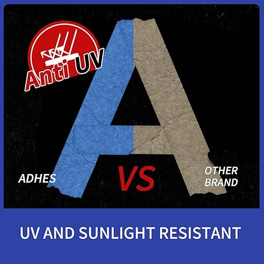 ADHES Blue Painters Tape Blue Tape Painting Tape for Walls,UV Anti,14 Days Clean Remove,0.94nch x 60yard,54Rolls