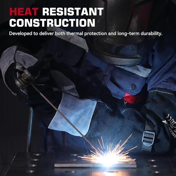 ARCCAPTAIN 24 inches Leather Welding Gloves - Bite Proof Animal Handling, Heat/Fire Resistant for Reptile, Dog, Falcon, Stick, Mig, Forge, Grill, Fireplace