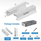 HANDT Overhead Garage Storage Rack, Connectable Heavy Duty Metal Ceiling Rails For Garage Storage Organization Shelving System, Hanging Racks For Tote Containers, Supports Up To 3 Bins, 2 Sets White