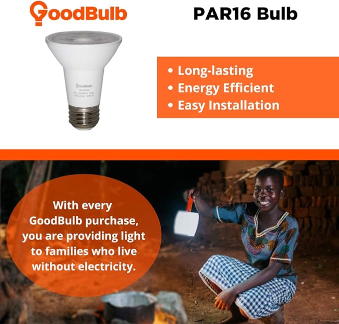 GoodBulb LED PAR20 Light Bulbs | 7 Watt (40 Watt Equivalent) | E26 Base | Warm White 3000K | EcoSmart Lights | High Output 470 Lumens | 4 Pack