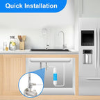 Under Sink Water Filter - Water Filter with Faucet and Feed Valve for Home Bar and Washbasin,Reduce Chlorine,Bad Taste&Odor,A Perfect Choice for Countertop Ice Maker,Coffee Maker and Skin Care