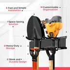 Garage Wall Organizer | 96" Heavy-Duty Tool Storage Rack | Adjustable Double-Layer Hooks | 600 lbs Capacity | Carbon Steel Wall Mount Holder for Shovels, Rakes, Ladders & Power Tools