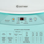 COSTWAY Portable Washing Machine, 8 Lbs Capacity, Built-in Drain Pump, Compact Laundry Washer with 6 Programs, 6 Water Levels, Child Lock, Full-Automatic washer for RV, Dorm, Apartment, Green