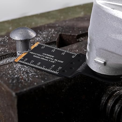 PECHAM 23PCS Titanium & Carbide Multitool Blades Oscillating Tool Saw Blades Heavy Duty for Hard Material, Metal/Steel Nails/Bolts/Screws Fit Most Oscillating Tools