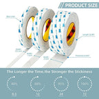 Bulina Double Sided Tape 1 in x 16.5ft 2 Pack PE Foam Tape Strips for Crafts Picture Hanging Poster Alarm Sensor Arts DIY Home Deco